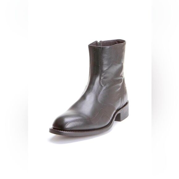 LIKE NEW LAREDO MENS LEATHER WESTERN HOXIE ZIP UP BOOT MENS SIZE 8.5 BLACK main image 11